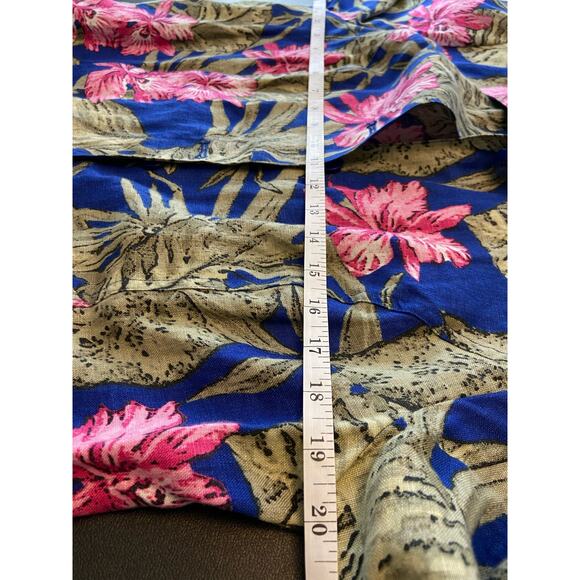 Chicos 1 Tahiti Tropis Linen Jacket Women M Button Front Side Pocket Long Sleeve - Picture 9 of 14